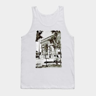 The Arc de Triomphe Paris Black and White Tank Top